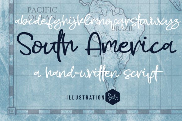 South America: A Script Font with Relaxed Charm